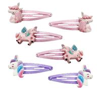 Fermagli per Capelli Bambini, 6 Pezzi Fermagli per Capelli Ragazze, Fermagli per Capelli Unicorno Barrettes, Fermagli per Capelli Ragazze Glitter, per Le Ragazze Bambini