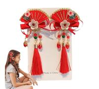 Fermagli per capelli cinesi, Fascia per capelli cinese, di Capodanno, Fiocchi pelosi con nappe | per capelli di Capodanno per la festa della mamma, bambini, famiglia, amici