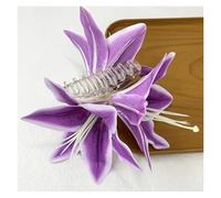 Fermagli Per Capelli Clip a forma di fiore di giglio, temperamento, clip a forma di squalo sulla parte posteriore della testa, clip a forma di squalo for una vacanza al mare(1pc purple)