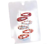 Fermagli per Capelli Colorati a Goccia per Bambini | Fermagli per Capelli a Goccia per Bambini, Fermacapelli per in Metallo Fatti a Mano con Stampe Geometriche(Red)