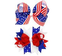Fermagli per capelli con bandiera americana per ragazze, confezione da 2 forcine per capelli a coccodrillo patriottico per il giorno dell'indipendenza e accessori per capelli per il quarto di luglio