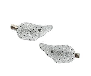 Fermagli per capelli con belle sagome scolpite in argento | Stella nera e motivo a punti, due clip individuali disposizione flessibile, dettaglio decorativo per abiti