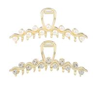 Fermagli per capelli con cristalli, in metallo, con perle finte, per donne, con strass, antiscivolo, alla moda, accessori per feste di nozze, eleganti decorazioni per donna (confezione da 2)