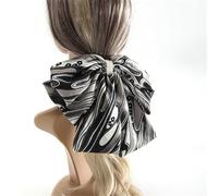 Fermagli per Capelli con Fiocco Clip for forcina con perla a forma di fiocco estivo in raso con stampa a strisce