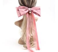 Fermagli per Capelli con Fiocco Clip in raso con fiocco svolazzante Fermaglio for capelli con ciondolo a catena di perle
