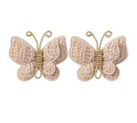 Fermagli per capelli con fiocco per bambine, 2 mollette per capelli a coccodrillo, antiscivolo, per feste, matrimoni (beige)