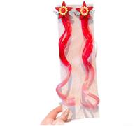 Fermagli per capelli con fiocco rosso, per ragazze, confezione da 2 fermagli in tessuto con grazioso design a fiocco, delicati accessori per capelli antiscivolo, per trecce nazionali e feste (B)