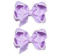 Fermagli per capelli con fiocco viola chiaro, 8,9 cm, per ragazze e donne | Moonstitch - Fiocchi per capelli con bordo, accessori per capelli per tutti i giorni, in coppia, a sirena, compleanno, Pasqua