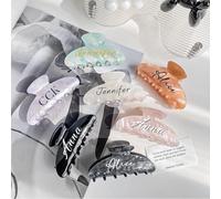 Fermagli per capelli con nome personalizzato, regalo per damigella d'onore, clip con artiglio iniziale, fermagli per capelli monogrammati, addio al celibato, matrimonio, San Valentino, regalo di