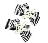 Fermagli per capelli con note musicali con, White | Centrotavola con note musicali alate, design rivestito in tessuto, posizionamento a clip singola o abbinata per un
