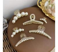 Fermagli per capelli con perle, eleganti fermagli per capelli, con grande perla, antiscivolo, ideali come regalo di Natale, per donne, ragazze, figlie e fidanzate (confezione da 6)