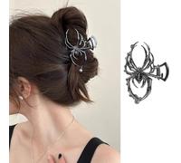 Fermagli per capelli con ragno di Halloween da donna, fermagli per capelli neri con design con perle, clip per capelli gotiche accessori per capelli di Halloween Fermagli per capelli in metallo