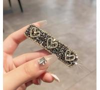Fermagli per capelli con strass e cristalli, per ragazze, accessori per capelli da donna, fermagli per capelli decorativi con perle per tutti i giorni, feste e balli, cuore grigio, 1 pezzo