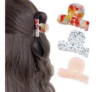 Fermagli per capelli da donna, 6,1 cm, piccoli, per capelli sottili e spessi, tenuta forte, in acetato, antiscivolo, accessori per ragazze, madri, figlie (3 pezzi)