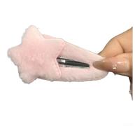 Fermagli per capelli da donna a forma di stella in peluche, graziose e morbide, con design a stella pastello, presa sicura, per ragazze, stile casual quotidiano, colore olio nuvola (F)