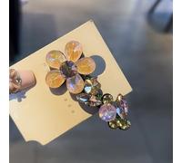 Fermagli per capelli da donna con strass e struttura ispirata ai cristalli per un fissaggio affidabile dei capelli laterali (giallo)