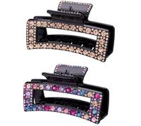 Fermagli per capelli da donna, vintage, in acrilico, con strass, di lusso, elegante, in plastica, con presa forte, per capelli sottili e spessi, accessori alla moda per feste di nozze (confezione da