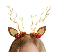 Fermagli Per Capelli Di Cervo | Copricapo Natalizio Con Luce LED,Fermacapelli Per Cosplay Durante Le Feste,Per Fotografia Eventi A Tema Spettacoli Foto Famiglia Recita Scolastica Festa Invernale