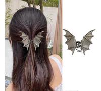 Fermagli per capelli di Halloween da donna, nero pipistrello clip per capelli antiscivolo in metallo clip per capelli stile Y2K fermagli per capelli gotici accessori per capelli horror moda