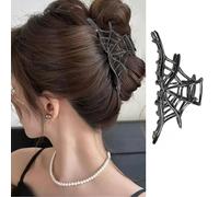 Fermagli per capelli di Halloween in metallo, con rete a ragno, nera, a forte tenuta, a forma di ragnatela, forcine per capelli antiscivolo, accessori per lo styling dei capelli in stile gotico, per