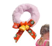 Fermagli per capelli di Natale, Fermagli per capelli di Babbo Natale | per capelli natalizi per fiocchi natalizi in peluche per ragazze,Elastici per capelli natalizi, fiocco per capelli nata