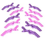 Fermagli per Capelli di plastica,Antiscivolo Coccodrillo Clip Pinze per Capelli Professionali per Parrucchiere Sezionamento per DonneCoccodrillo Pinza in Plastica,Clip per lo Styling Antiscivolo 12Pcs