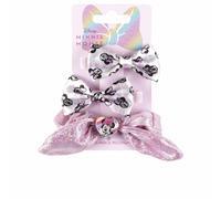 Fermagli per Capelli Disney Rosa Minnie Mouse Fiocco Set [3 Pezzi]