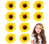 Fermagli per Capelli Donna,Forreen 10 Pezzi 10CM Fermaglio per Capelli a Forma di Girasole Hawaii Amabile Fiore Capelli Clip Eleganti Accessori per Capelli per Bambine Donne Femmina