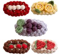 Fermagli per capelli fatti a mano all'uncinetto, vari modelli, fermagli per capelli per bambine, accessori per capelli carini e dolci, regali ecosostenibili. (Confezione da 5: Stile 2)