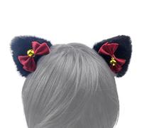 Fermagli per capelli fini, fermagli per capelli, fermagli per capelli gattini, fermagli per capelli corti con fiocco e campana, clip per capelli perfetti per bambini, 1 coppia, 8 x 6 cm, 3,15 x