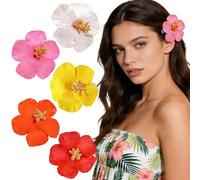 Fermagli per Capelli Hawaiani, 5 pezzi Mollettone Fiore Hawaiani, Fermaglio Capelli Fiore, Molletta Capelli Fiore Tropicali per Le Vacanze Estive e Le Feste di Matrimonio Decorazioni Fai Da Te