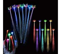 Fermagli per capelli illuminati, 16 pezzi 13.8 Accessori per capelli illuminati colorati, Clip di estensione treccia LED per donne Ragazze, Farfalla e LED ottico, Accessori di Halloween, Bagliore a