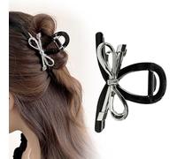 Fermagli per capelli in argento per donne a forma di fiocco per ragazze eleganti fermagli per capelli per coda di cavallo media clip per capelli estivi fermagli decorativi per capelli accessori per