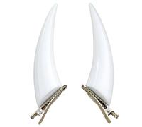 Fermagli per capelli in corno da diavolo Accessori per capelli in cartone animato gotico scuro per donne Uomini Costume Cosplay Copricapo di fantasmi di Halloween (Bianco)