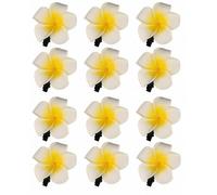 Fermagli per capelli in gommapiuma per donne e ragazze, 12 pezzi, 6 cm, tipo fiori frangipani, per matrimonio, feste sulla spiaggia, decorazione. Fermaglio per capelli tipo hawaiano.