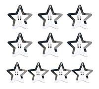 Fermagli per capelli in metallo a forma di stella, color argento, 10 pezzi