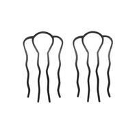 Fermagli per capelli in metallo nero, da donna, per spose, forcine per chignon, forcine laterali, accessori per acconciature (stile 04-2 pezzi)