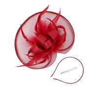 Fermagli per capelli in rete per feste nuziali e feste di fine anno, accessori per capelli in Europa e Stati Uniti, accessori per feste (rosso, 34 cm)