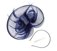 Fermagli per capelli in rete per spose in Europa e Stati Uniti, accessori per capelli per feste nuziali, feste di fine anno, accessori per feste (blu navy, 34 cm)