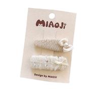 Fermagli per capelli in tessuto, fiori a forma di goccia, dolci e carini, fatti a mano, clip laterali beige