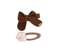 Fermagli per capelli in tessuto, vintage curry plaid fiocco pizzo dolce e carino fatto a mano clip laterali D