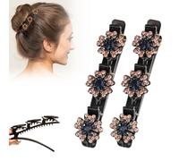 Fermagli per capelli intrecciati con pietra di cristallo scintillante, 2024 nuovi fermagli per capelli intrecciati da donna, fermagli per capelli intrecciati con pietra di cristallo, eleganti fermagli