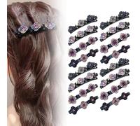 Fermagli per capelli intrecciati con pietra di cristallo scintillante, clip per capelli con strass per donne e ragazze, fermagli per capelli facilmente intrecciati, fasce per capelli, antiscivolo,