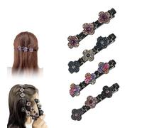 Fermagli Per Capelli Intrecciati Con Pietre Di Cristallo Scintillanti, Fermagli Per Capelli Intrecciati Per Donne, Fermagli Per Lo Styling Dei Capelli Lucidi, Eleganti Per Donne E Ragazze (4*A)