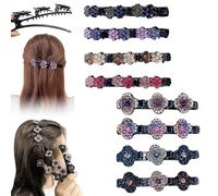 Fermagli Per Capelli Intrecciati Con Pietre Di Cristallo Scintillanti, Fermagli Per Capelli Intrecciati Per Donne, Fermagli Per Lo Styling Dei Capelli Lucidi, Eleganti Per Donne E Ragazze (8*D)