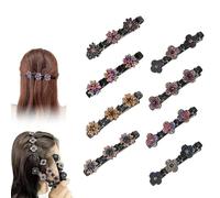 Fermagli Per Capelli Intrecciati Con Pietre Di Cristallo Scintillanti, Fermagli Per Capelli Intrecciati Per Donne, Fermagli Per Lo Styling Dei Capelli Lucidi, Eleganti Per Donne E Ragazze (8*A)