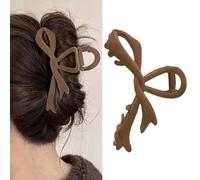 Fermagli per capelli marroni da donna, fermagli per capelli invernali con fiocco in velluto marrone, fermagli per capelli francesi per capelli spessi e sottili, ricci, Natale, San Valentino, accessori