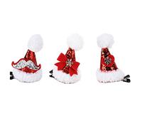 Fermagli per capelli natalizi da 3 pezzi, materiale premium, superficie liscia, morbido e confortevole, design unico, fermagli per capelli per cappello da Babbo Natale, materiale