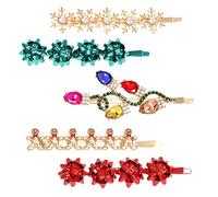 Fermagli per capelli natalizi da donna con strass fiocco di neve e forcina per capelli natalizia, set di fermagli per capelli in coccodrillo, accessorio regalo (stile A) (stile B)