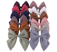 Fermagli per capelli originali con fiocco in lino, per ragazze e donne, grandi fiocchi da marinaio, per bambini e mamme, con fiocco neutro